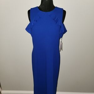 NEW Royal Blue Ruffle Sheath Dress